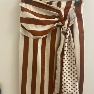Brown and Tan long skirt that comes below the knees